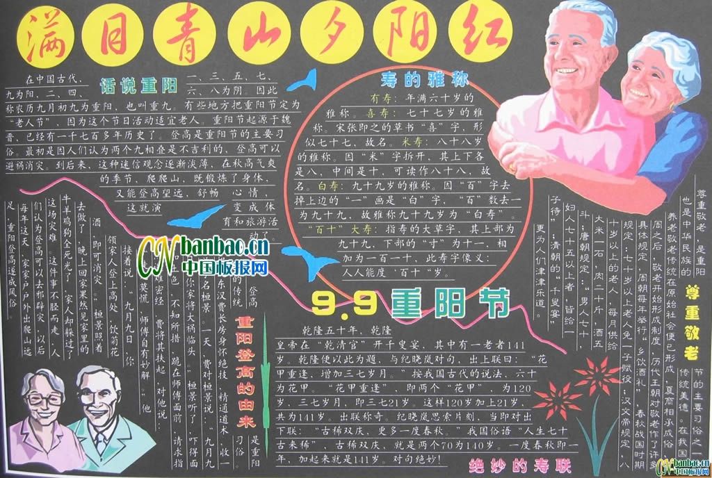 2010年九九重阳节黑板报