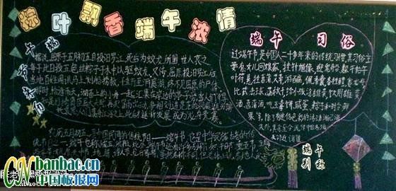 传统节日主题黑板报设计之粽叶飘香端午浓情