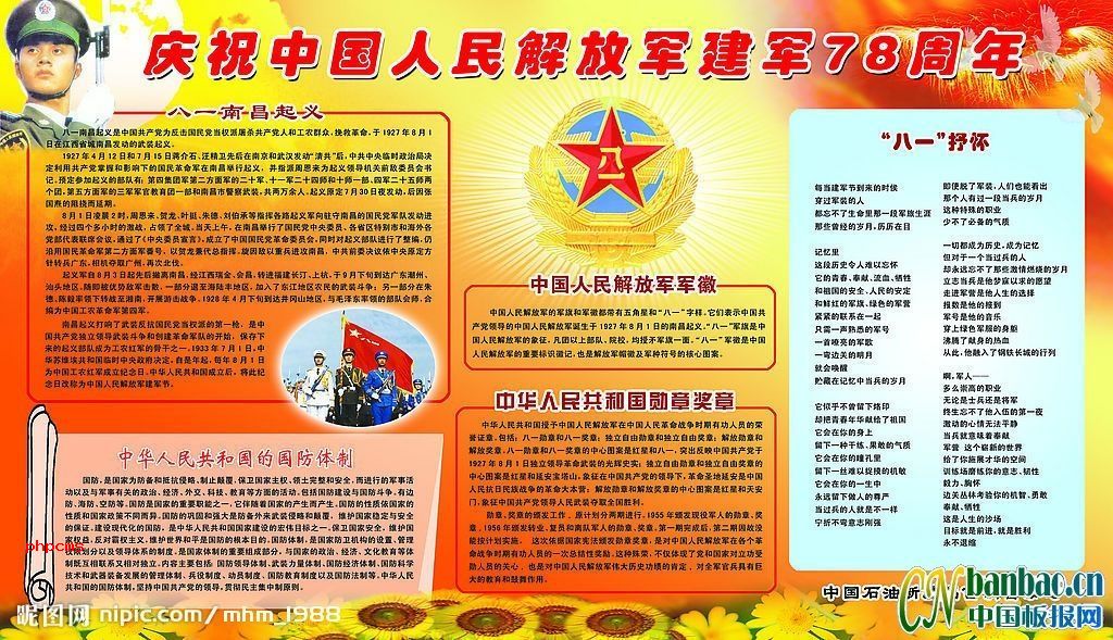 中国人民解放军建军纪念日板报