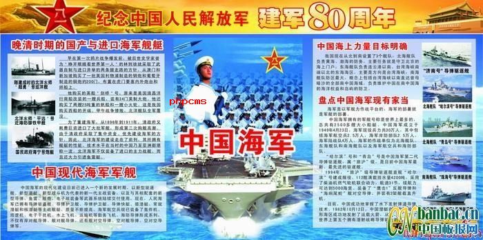 八一纪念中国人民解放军建军80周年专题黑板报：中国海军