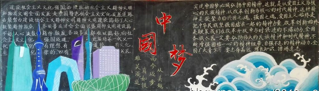 大学生中国梦黑板报图片