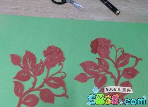 玫瑰花的剪纸图案步骤-怎么剪出一朵玫瑰花
