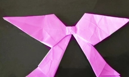 蝴蝶结的简单折法图解-粉色蝴蝶结