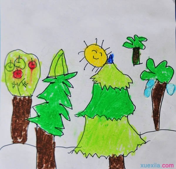 儿童画我的愿望树