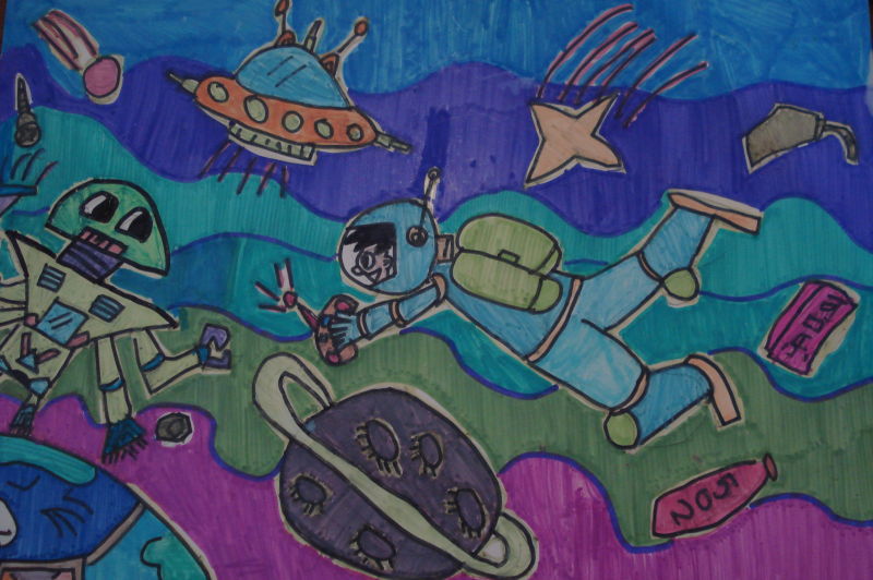 中班幼儿绘画图片大全太空人