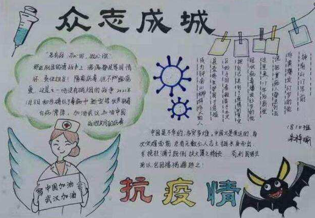 抗击疫情主题手抄报小学生 为武汉加油和祈祷手抄报内容